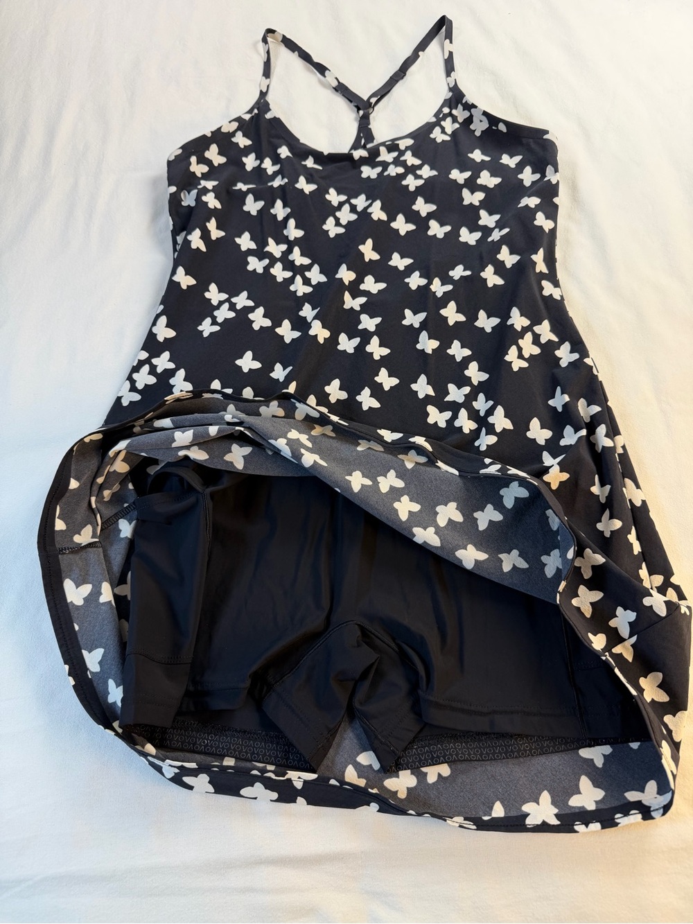 Outdoor Voices The Exercise Dress Ditzy Butterflies Black White Pockets EUC - Picture 5 of 10